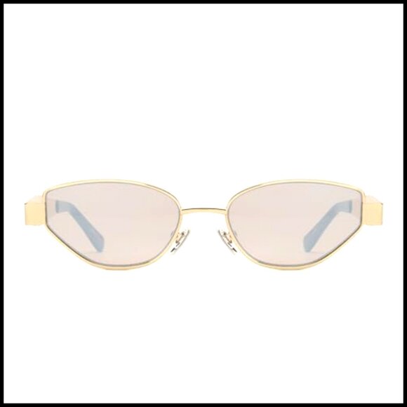 Retro Oval Cat Eye Sunglasses UV400 Protection Gold Frame 55mm main image 5